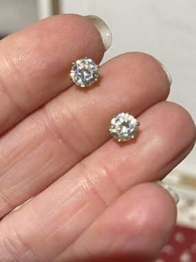 Classic Round CZ Stud Earrings in 14K Gold